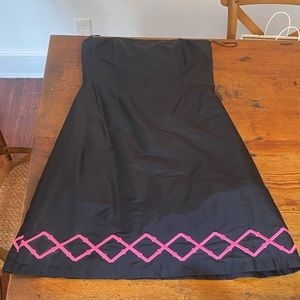 CK Bradley silk strapless dress 8